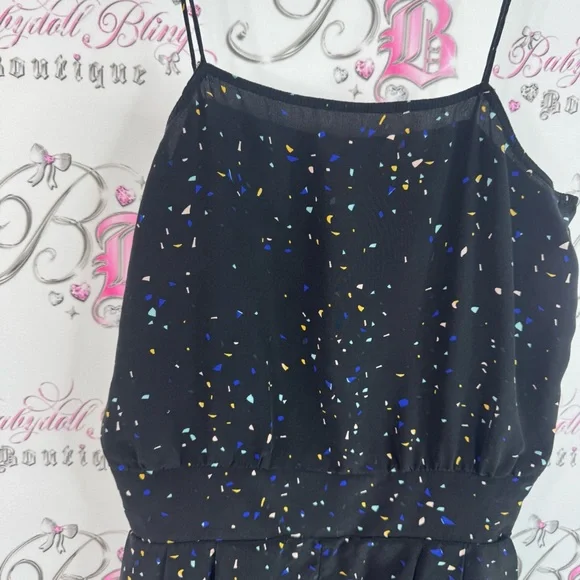 Wilfred romper 100% silk spotted dots Black Dress with Multicolor Speckles - Picture 6 of 9